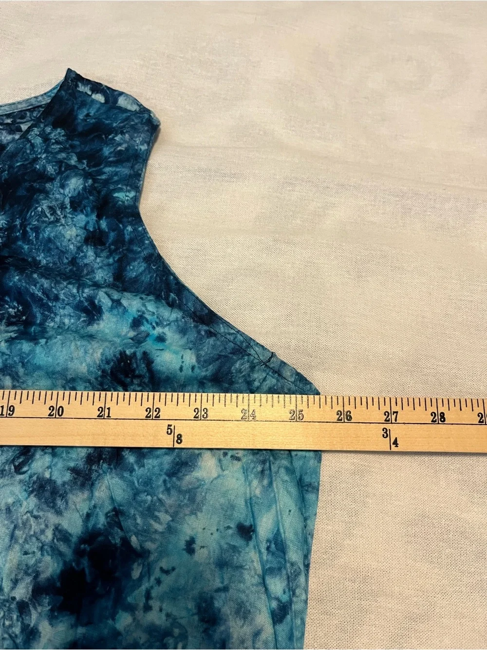 Tie-Dye Button Front Sleeveless Top Swim Cover 3X Raw Hem Tie Back Boho Resort - Picture 6 of 11